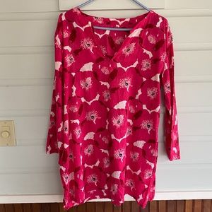 Karma Floral Print India Tunic, Pink Floral, XL